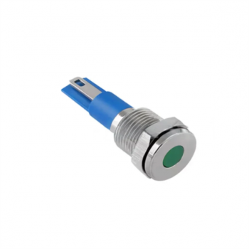 10mm METALLIC GREEN LED PILOT LIGHT 240VAC/DC