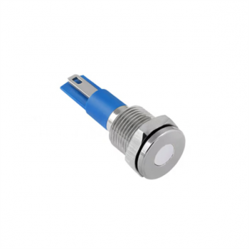10mm METALLIC WHITE LED PILOT LIGHT 240VAC/DC