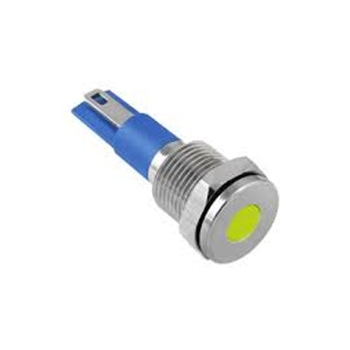 10mm METALLIC YELLOW LED PILOT LIGHT 240VAC/DC
