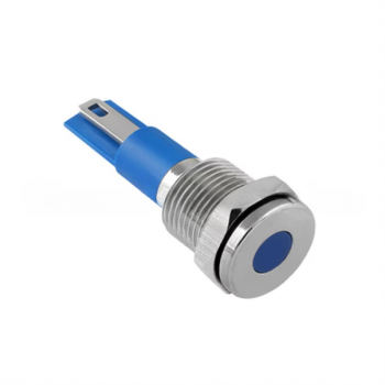 12mm METALLIC BLUE LED PILOT LIGHT 240VAC/DC
