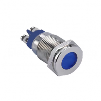 16mm METALLIC BLUE LED PILOT LIGHT 240VAC/DC