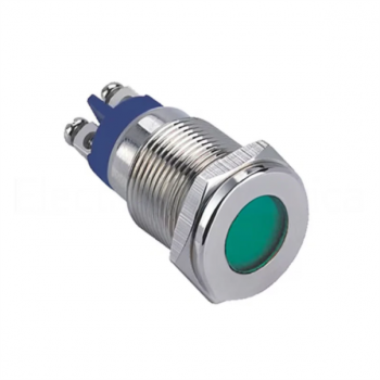 16mm METALLIC GREEN LED PILOT LIGHT 24VAC/DC