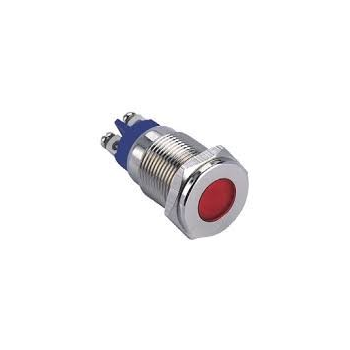 16mm METALLIC RED LED PILOT LIGHT 240VAC/DC
