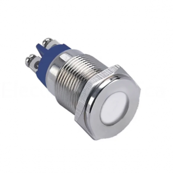 16mm METALLIC WHITE LED PILOT LIGHT 240VAC/DC