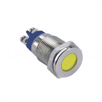 16mm METALLIC YELLOW LED PILOT LIGHT 24VAC/DC