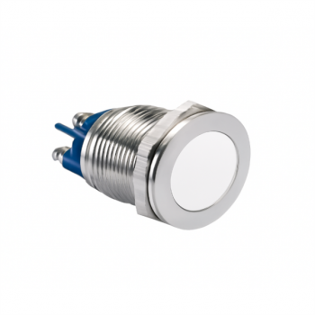 22mm METALLIC WHITE LED PILOT LIGHT 220VAC/DC