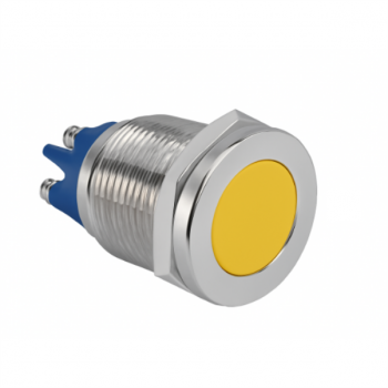 22mm METALLIC YELLOW LED PILOT LIGHT 24VAC/DC