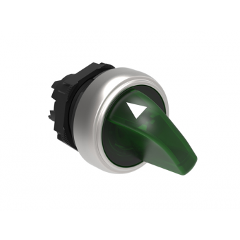 O-I GREEN ILLUMINATED SELECTOR SWITCH SPRING RETURN FROM RIGHT