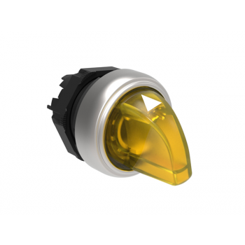 I-O-II YELLOW ILLUMINATED SELECTOR SWITCH ACTUATOR SPRING RETURN FROM LEFT AND RIGHT