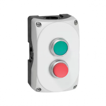 2 HOLE STATION WITH PUSHBUTTON AND MUSHROOM PUSHBUTTON
