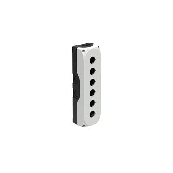 6 HOLE EMPTY PUSHBUTTON STATION - GREY